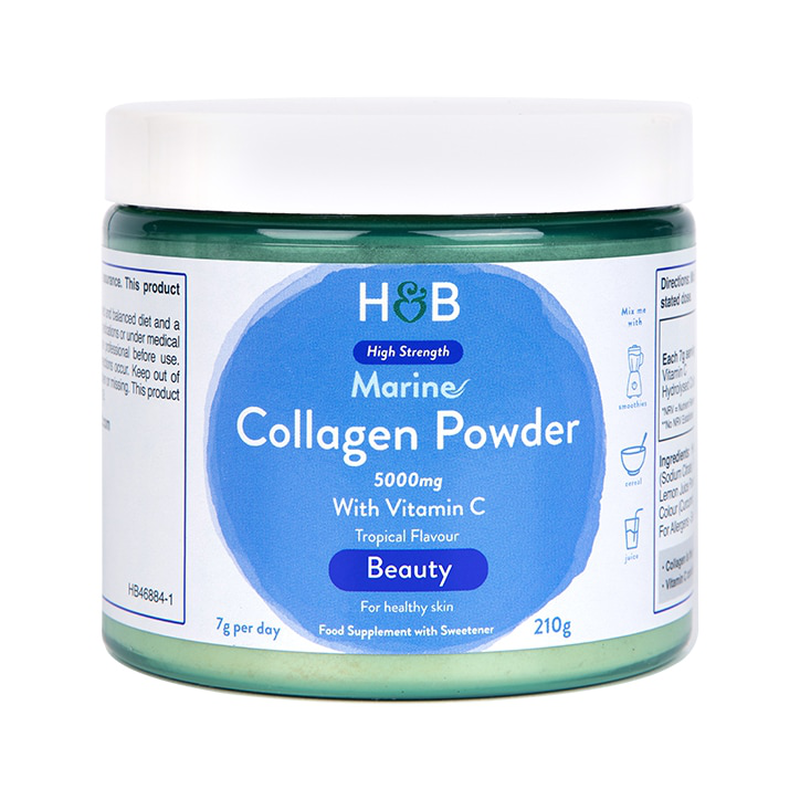 Holland & barrett marine collagen tropical flavoured powder 5000mg 210g-null