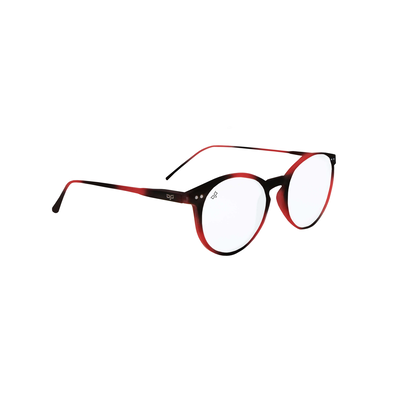 OJO reading glasses red black round with uv420 blue block 1.75, , medium
