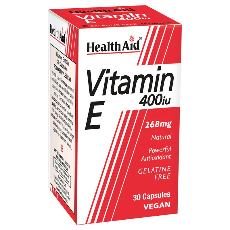 Health aid vitamin e 400iu x 30 veg capsules - powerful antioxidant, , medium-null