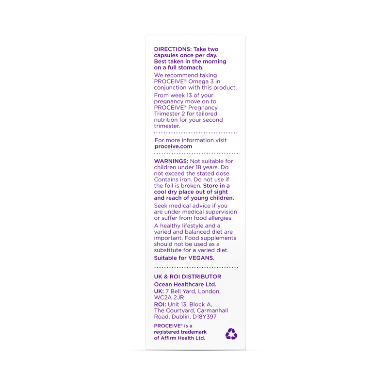 Product image: Proceive- pregnancy trimester 1 caps 60 0-12weeks-null