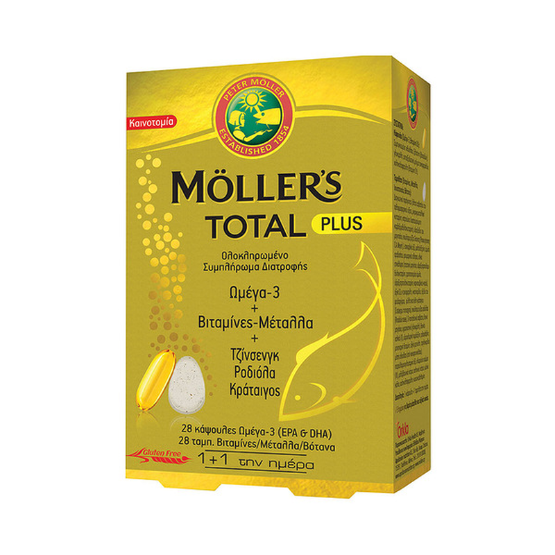 Moller’s total plus complete nutritional supplement with ω3, vitamins and minerals, herbs, , medium-null