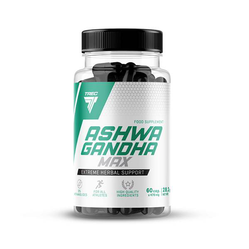 Product image: Trec nutrition ashwagandha max 470mg 60capsules, , medium-null
