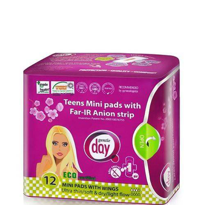 Gentle day hypoallergenic light flow mini pad 12s, , medium