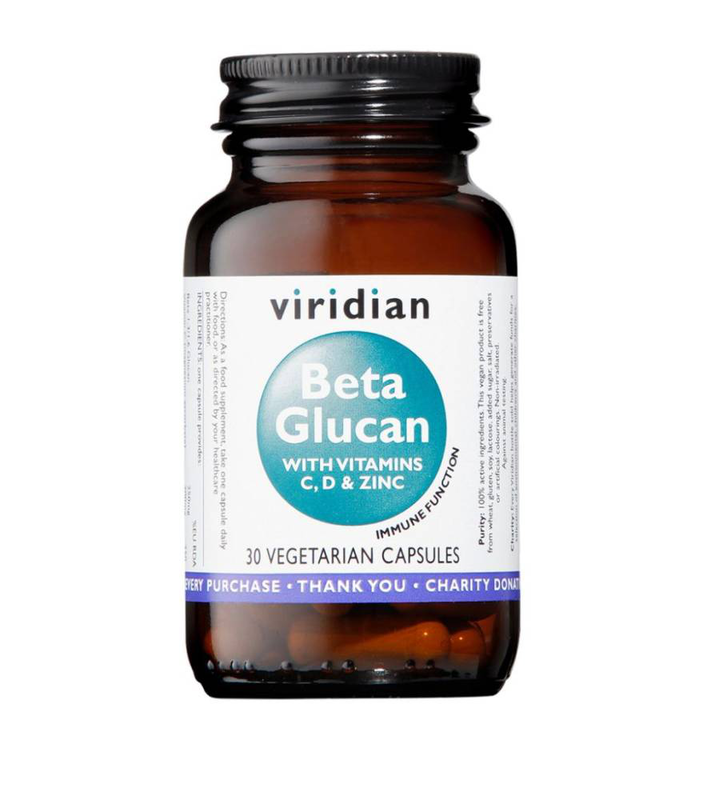Viridian beta glucan with vitamin c, d & zinc 30capsules, , medium-null