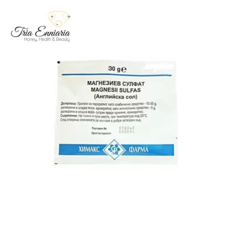 Magnesium sulfate heptahydrate, epsom salt, 30 g, chemax pharma, , medium-null