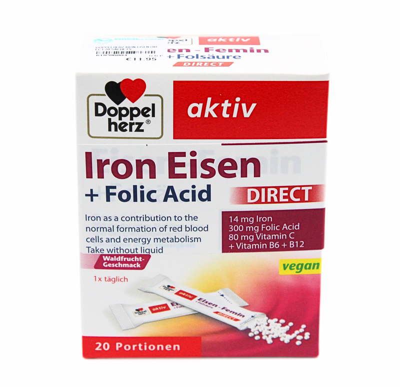 Doppelherz iron eisen - femin + folic acid direct x 20 sachets, , medium-null
