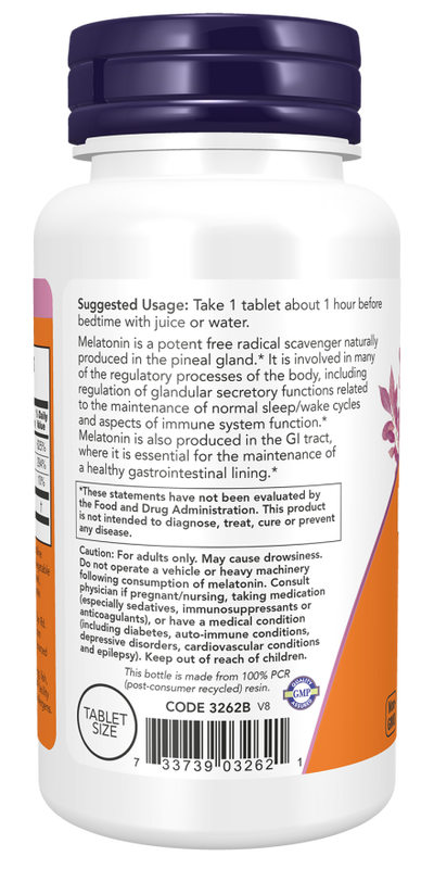 Product image: Now foods - melatonin 1mg x 100 tablets, , medium-null