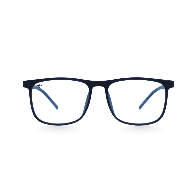OJO personal style handmade square black blue frame and temples and demo lenses with p. Clip on, , medium image number null