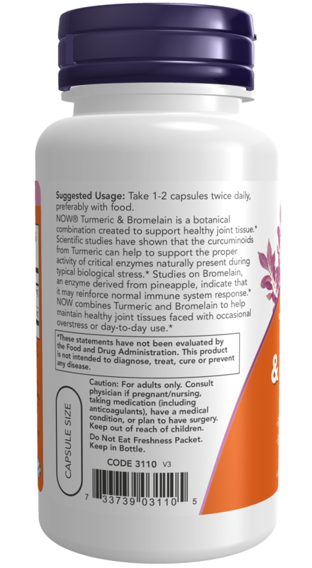 Now foods - turmeric & bromelain joint health x 90 veg capsules, , medium image number null