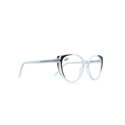OJO personal style cat eye clear with tortoise frame and temples with demo lenses, , medium