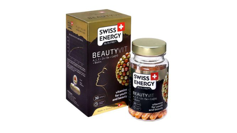 Swiss energy beautyvit ace+zn+se+coq10+biotin caps 30, , medium-null