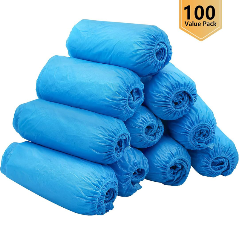 Disposable shoe covers blue (100 pcs), , medium-null