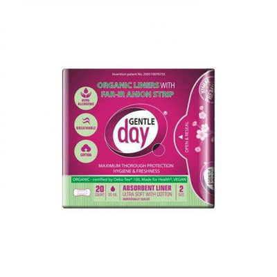 Gentle day organic absorbent liner 20s, , medium