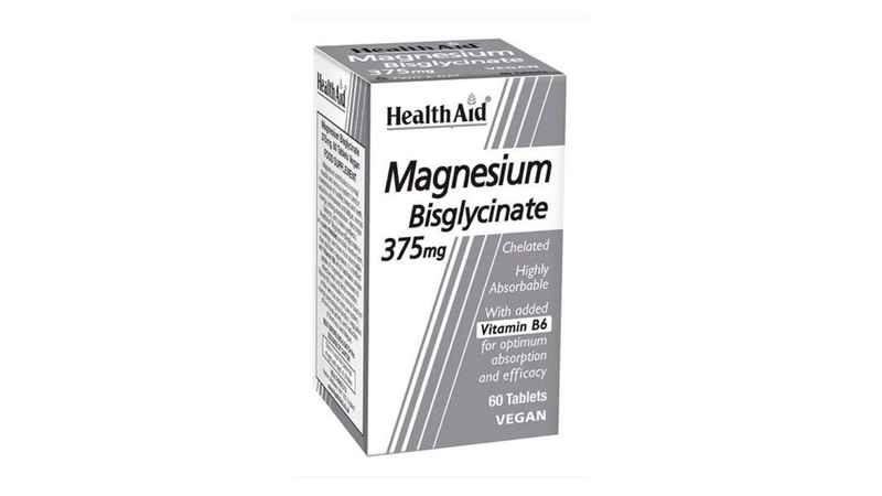 Health aid magnesium bisglycinate 375mg & vitamin b6, 60tabs, , medium-null