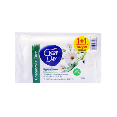 Every day intimate wipes chamomile care 15 pieces 1+1