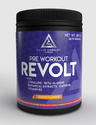 Lazar Angelov Revolt Preworkout Powder Mango 380gr, , medium