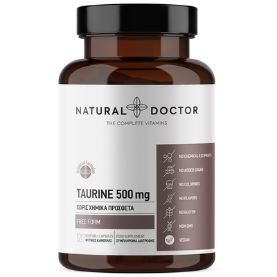 Natural doctor, taurine 500 mg, 120 veg caps, , medium