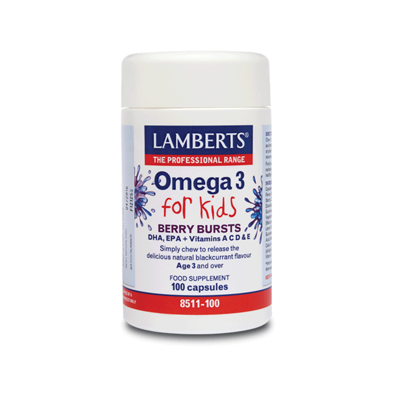 Lamberts omega 3 for kids x 100 chewable capsules - berry bursts, , medium image number null
