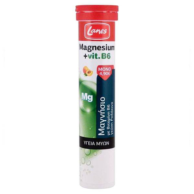 Lanes magnesium+ vitamin b6, supports muscle& neural function. 20effervescent with peach flavor, , medium