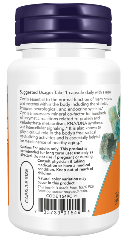 Now foods - zinc picolinate 50mg x 60 veg capsules, , medium-null