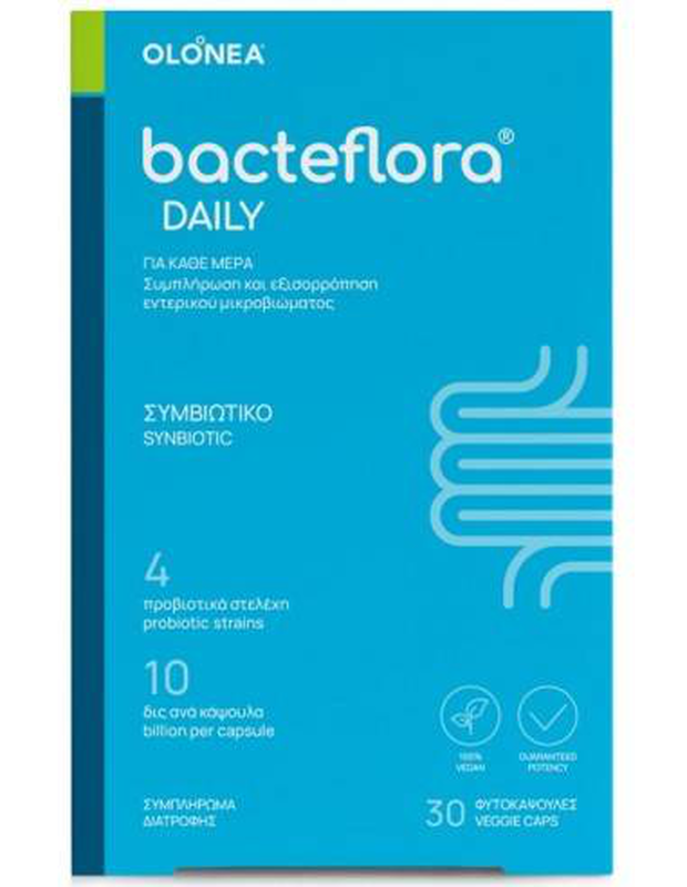 Bacteflora, probiotics- prebiotic, for health& smooth bowel function, 30capsules-null