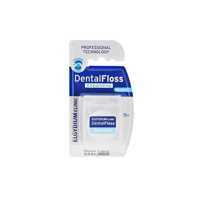 Elgydium dental floss expanding, anti-plaque mint flavor 25m