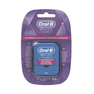 Oral b 3d white luxe, dental floss, 35m, , medium