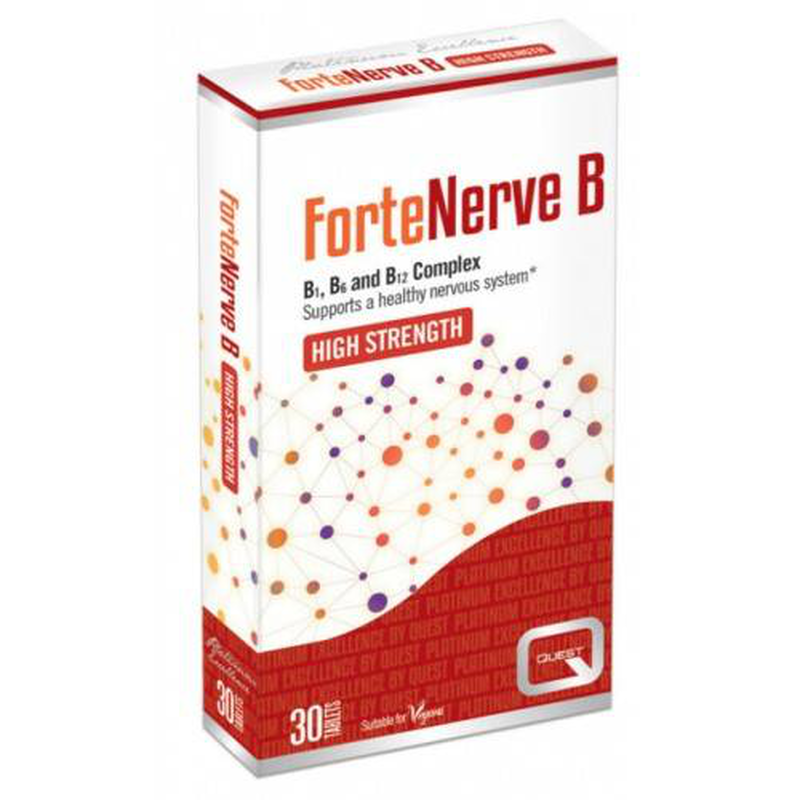 Quest fortenerve b, selected b vitamins to support a healthy nervous system 30tablets, , medium-null