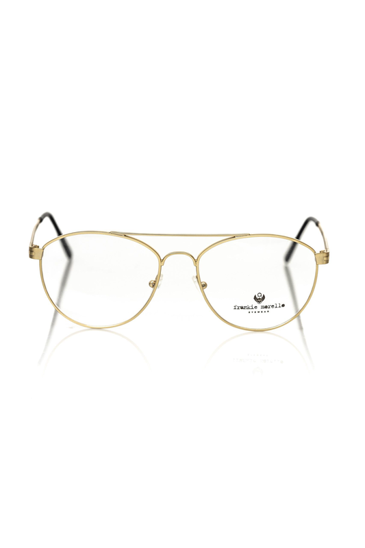 Gold metallic men's frame aviator eyeglasses-null