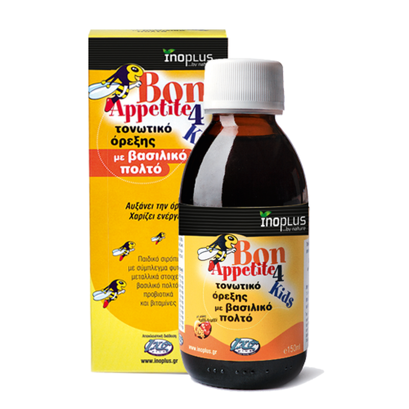 Inoplus | bon apetite for kids | &tau;&omicron;&nu;&omega;&tau;&iota;&kappa;ό ό&rho;&epsilon;&xi;&eta;&sigmaf; &mu;&epsilon; &beta;&alpha;&sigma;&iota;&lambda;&iota;&kappa;ό &pi;&omicron;&lambda;&tau;ό | 150ml, , medium-null