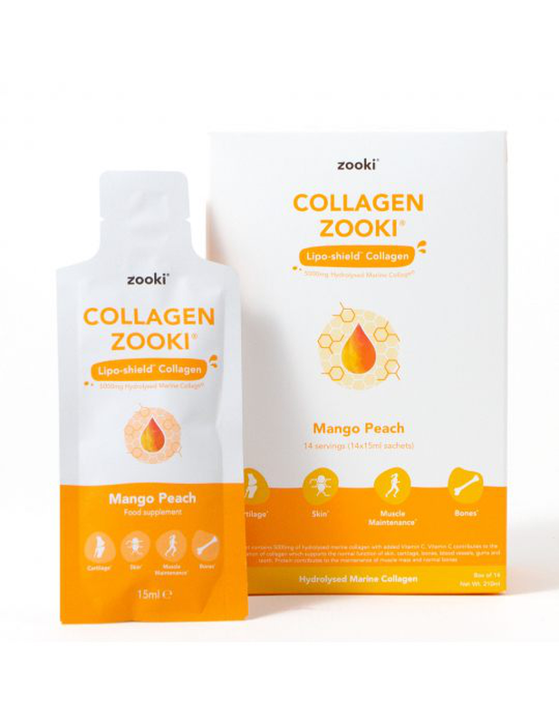 Product image: Zooki collagen mango/peach 14x15ml sachets, , medium-null