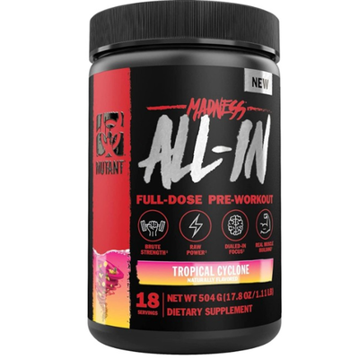 Mutant madness all-in  preworkout  504G  tropical  cyclone, , medium