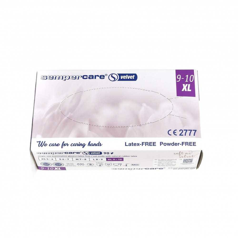 Sempercare nitrile velvet gloves 9-10 xlarge 90pieces, , medium-null
