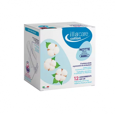 Illa care sanitary night cotton, pads, 20pcs