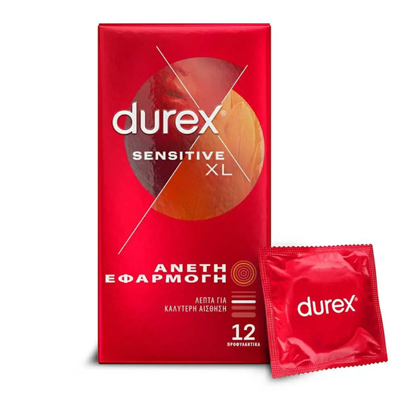 Durex sensitive &lambda;&epsilon;&pi;&tau;ά &pi;&rho;&omicron;&phi;&upsilon;&lambda;&alpha;&kappa;&tau;&iota;&kappa;ά xl 12 &tau;&mu;&chi;, , medium-null