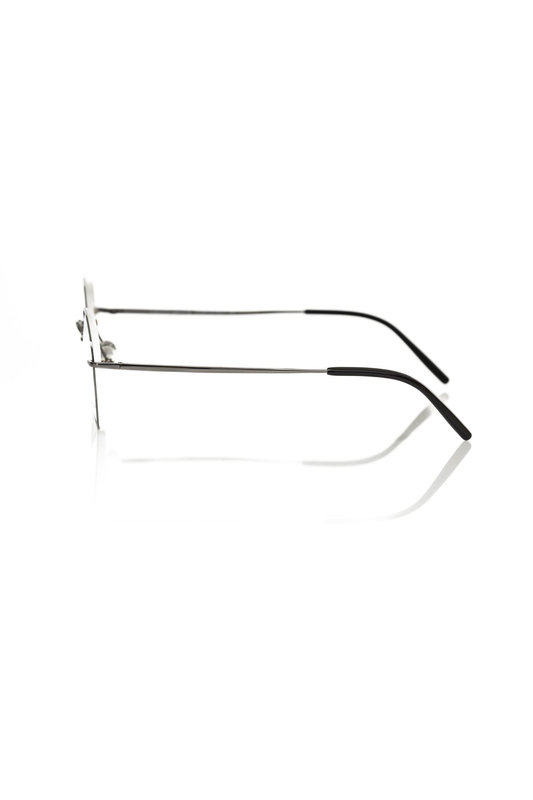 Gray metallic men's eyeglass frame-null