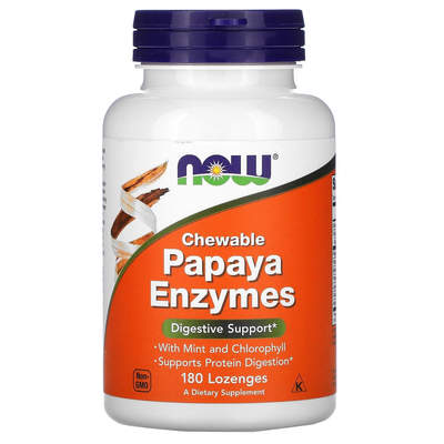 Now chewable papaya enzymes 180 lozenges, , medium