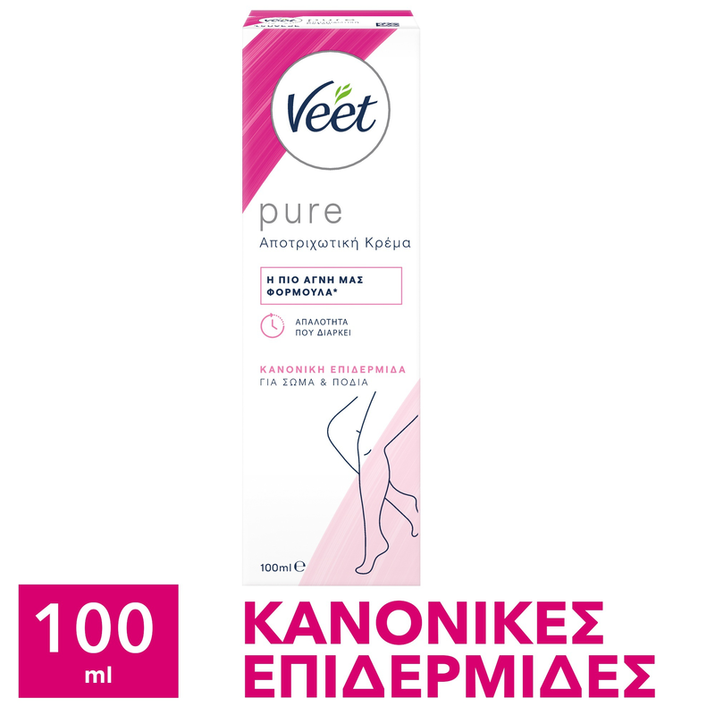 Veet | pure &alpha;&pi;&omicron;&tau;&rho;&iota;&chi;&omega;&tau;&iota;&kappa;ή &kappa;&rho;έ&mu;&alpha; &gamma;&iota;&alpha; &sigma;ώ&mu;&alpha; & &pi;ό&delta;&iota;&alpha; &gamma;&iota;&alpha; &kappa;&alpha;&nu;&omicron;&nu;&iota;&kappa;ή &epsilon;&pi;&iota;&delta;&epsilon;&rho;&mu;ί&delta;&alpha; |100ml, , medium-null