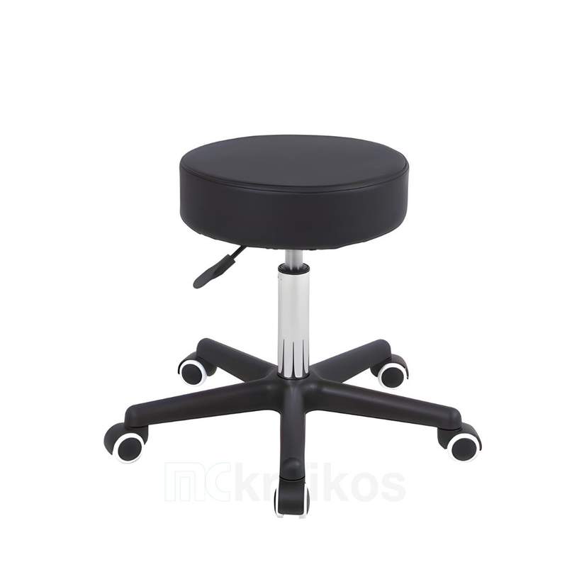 Medical adjustable stool with wheels – black, , medium-null