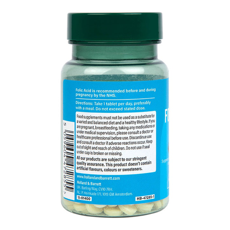Holland & barrett folic acid 400ug 180 tablets-null