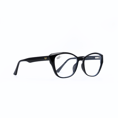 OJO personal style cat eye shine black frame and temples with demo lenses, , medium