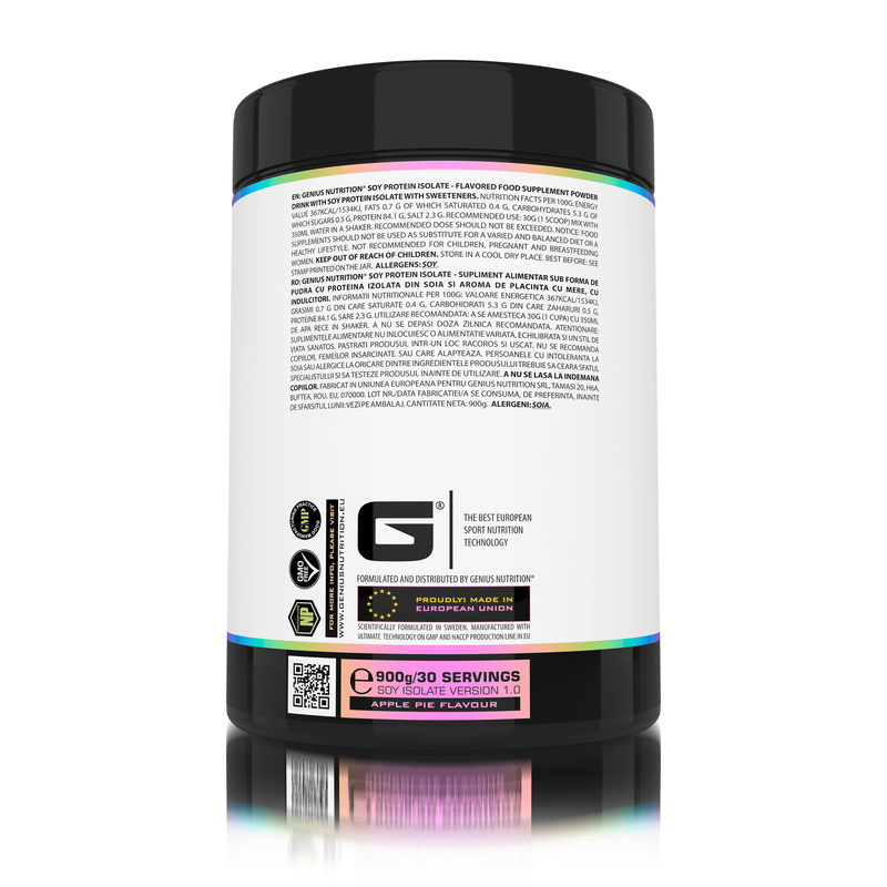 Product image: Soy protein isolate 900g/30serv, Genius nutrition-null