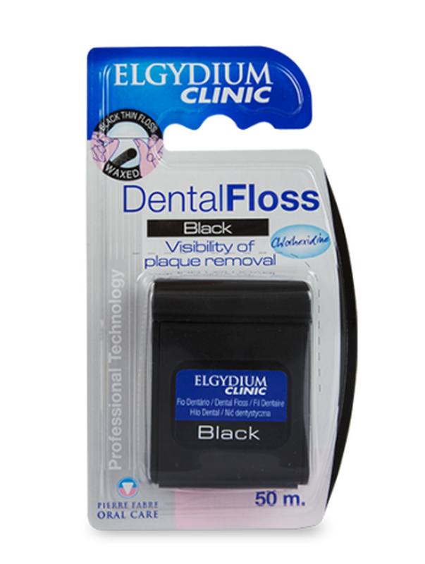 Product image: Elgydium clinic dental floss black 50m roll, , medium-null