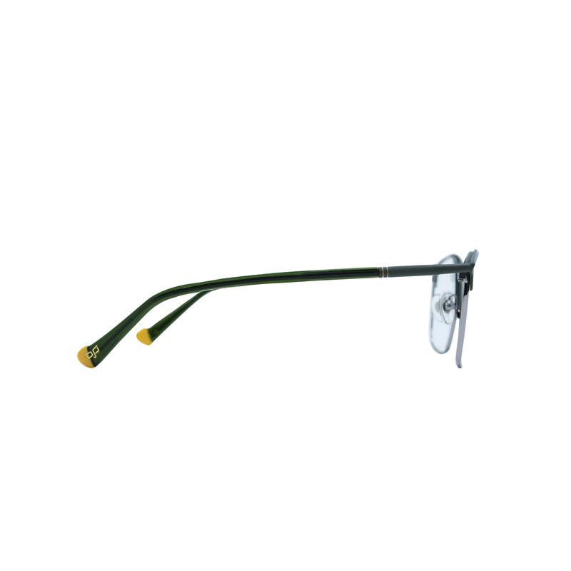 OJO personal style square green frame and temples and demo lenses, , medium-null