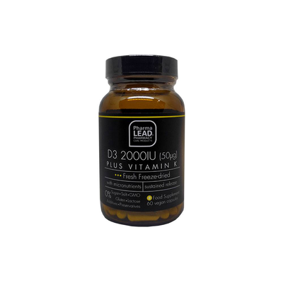 Pharmalead d3 2000iu (50mg) plus vitamin k vegan 60 capsules, , medium