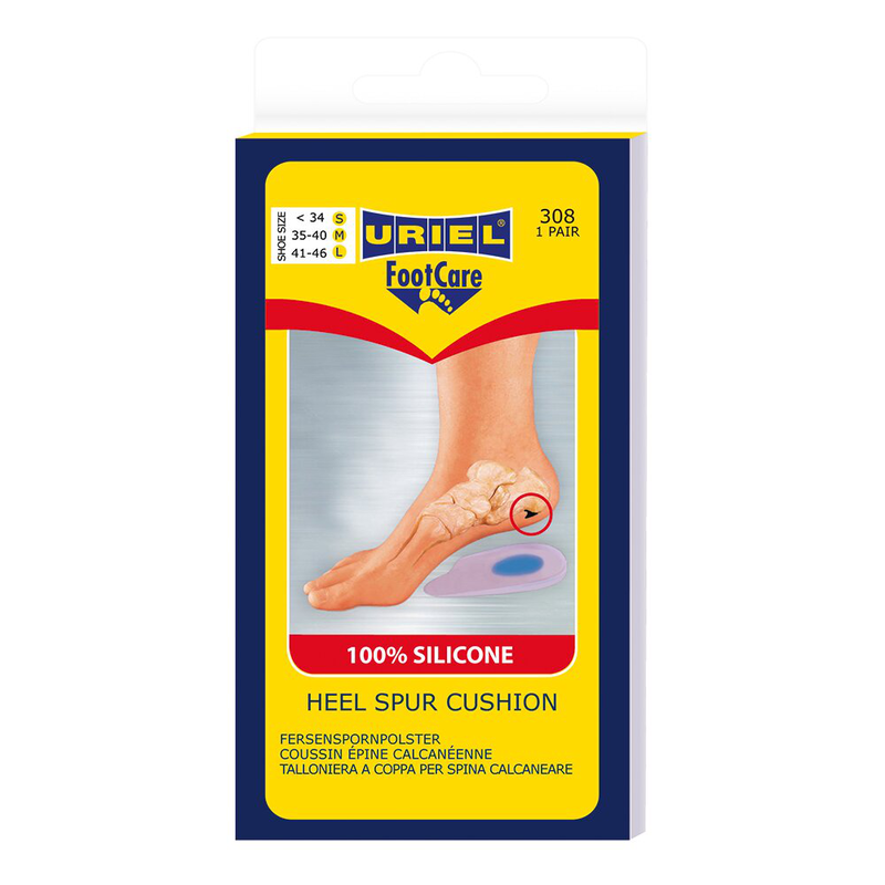 Uriel foot care 100% silicone heel spur cushion 308 l one pair, , medium-null