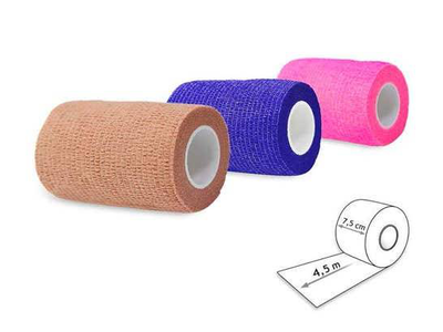 Cohesive bandage 7.5cm 4.5 diff colours, , medium