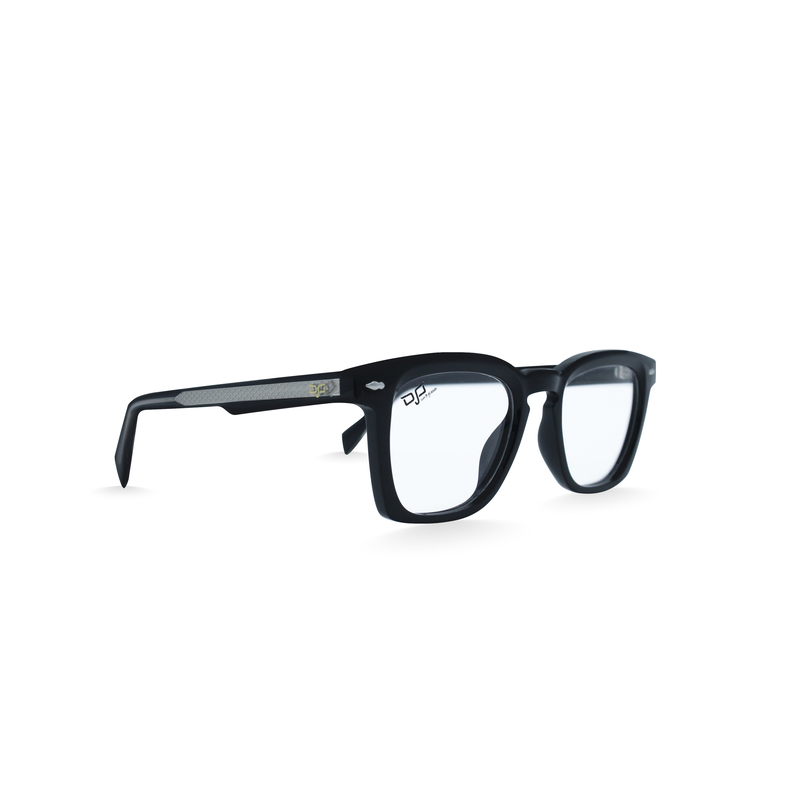 Product image: OJO personal style square handmade black frame and temples with demo lenses, , medium-null