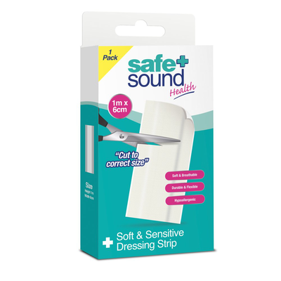 Safe + sound soft and sensitive dressing strip, ., , medium