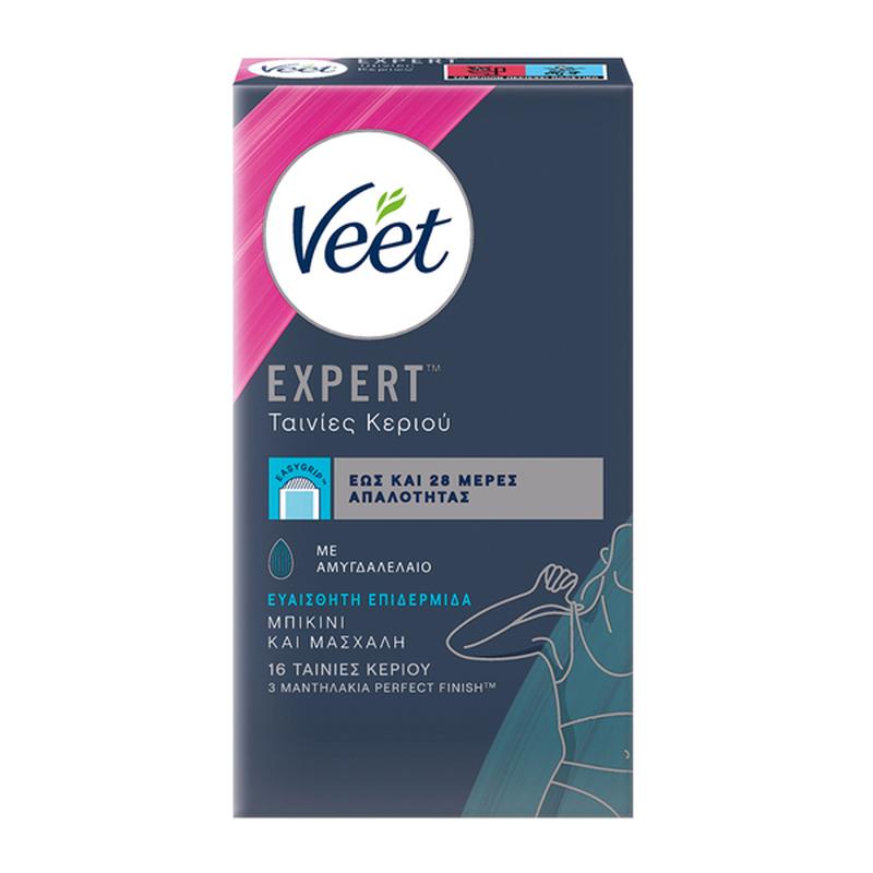 Product image: Veet expert αποτριχωτικές ταινίες για μπικίνι και μασχάλη 16 τμχ, , medium-null